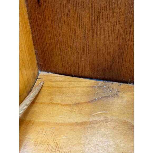 Vintage Handmade Wooden Teddy Bear Doll Bench Heart Cutouts Country Primitive - Picture 6 of 8